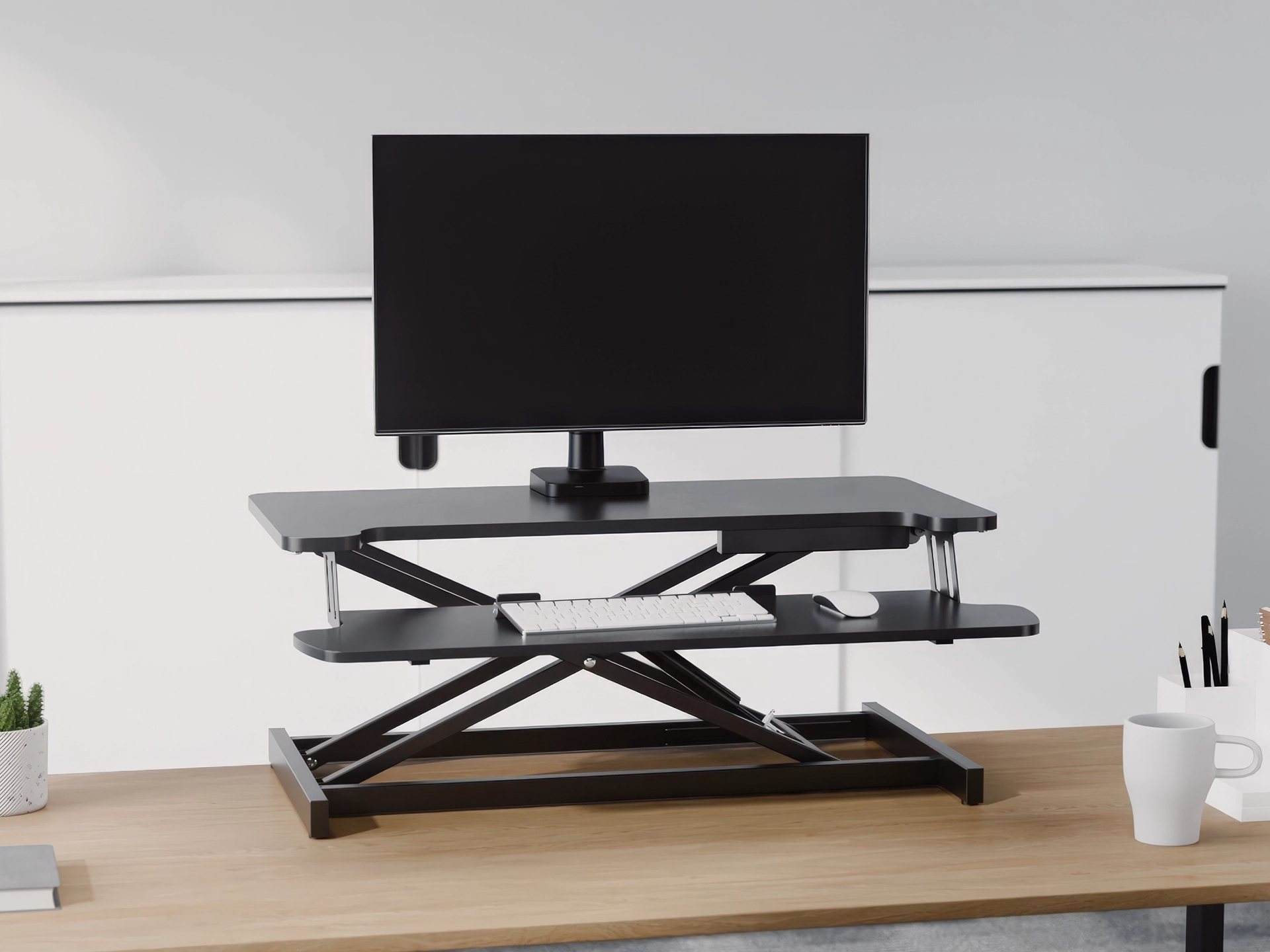 Convertisseur de bureau assis-debout à double plateforme – Image 3