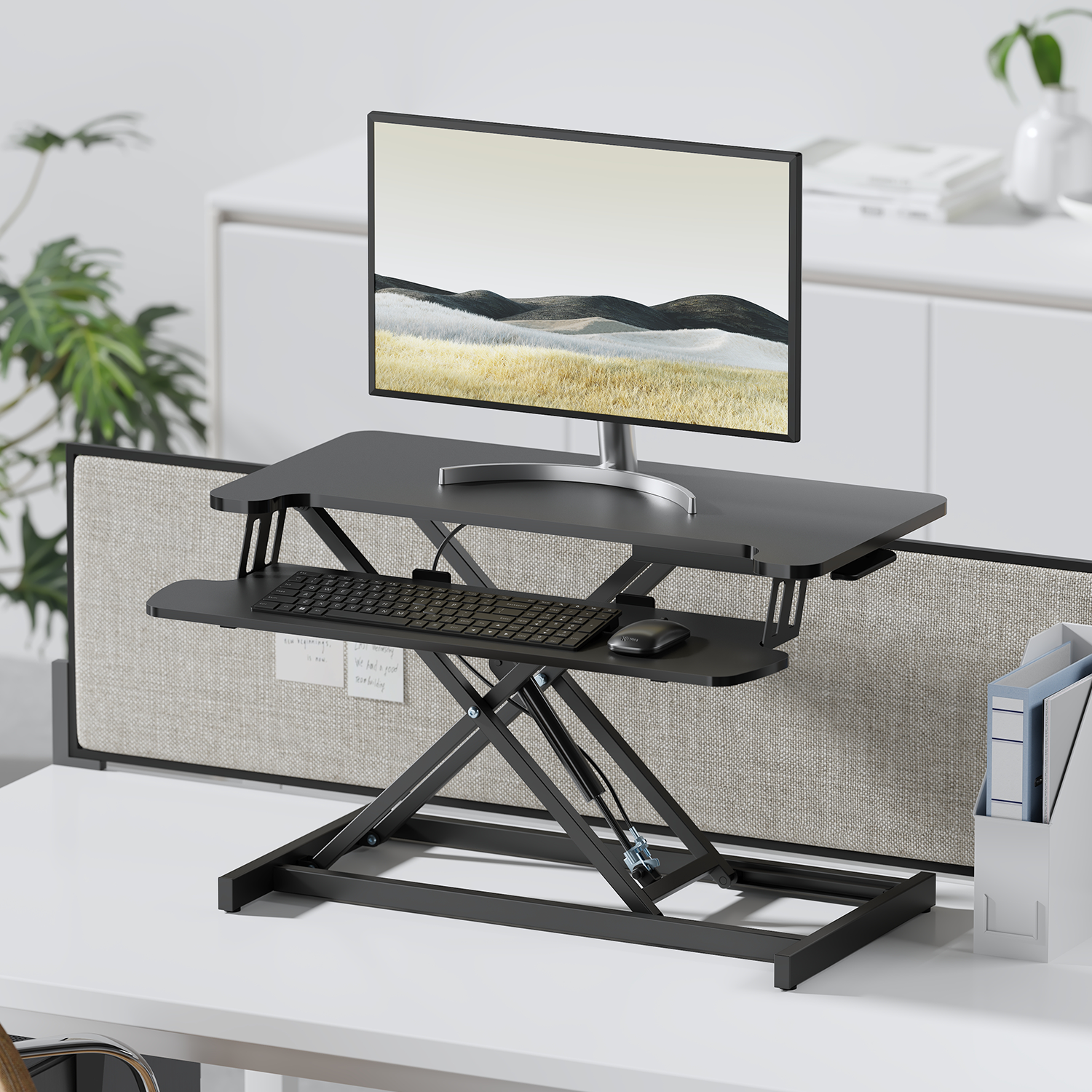 Convertisseur de bureau assis-debout à double plateforme